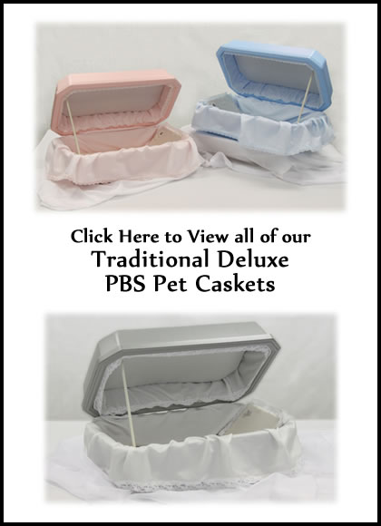 Traditional Deluxe Pink Blue and Silver Pet Caskets