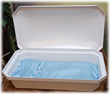 Regular White and Blue Pet Casket