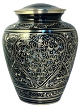 Etched Ebony Brass Urn