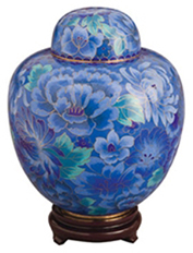 Azure Blue Cloisonne Urn