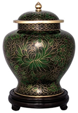 Forest Green Cloisonne Urn