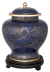 Royal Blue Cloisonne Urn