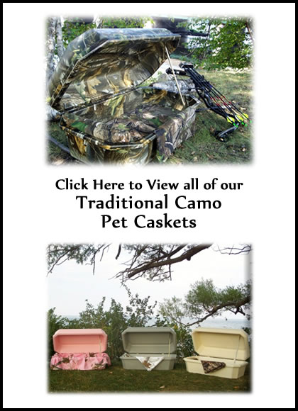 Traditional Camo Pet Caskets - Dog Caskets - Cat Caskets